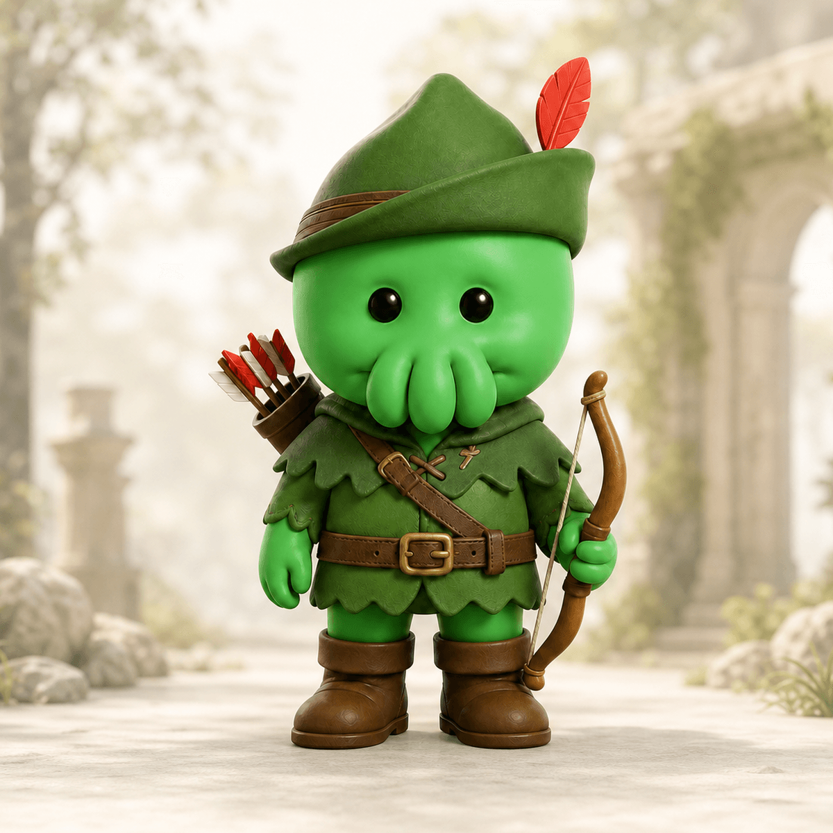 Warden, a squib dressed as a forest archer